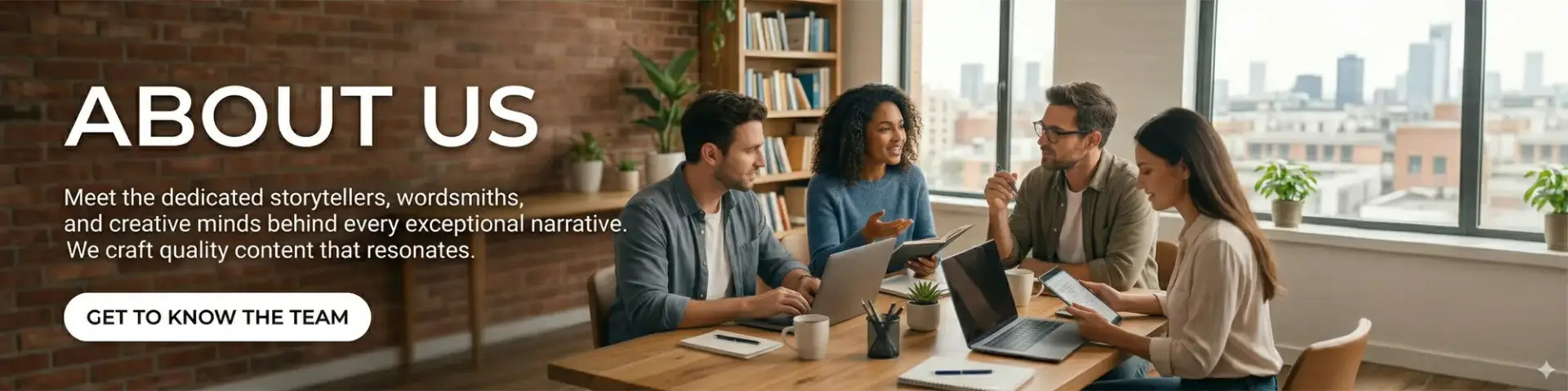 Professional content writing company team collaborating in a modern office to deliver premium content writing services and creative solutions.