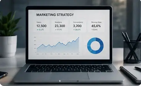HOME Digital marketing analytics and content planning dashboard.